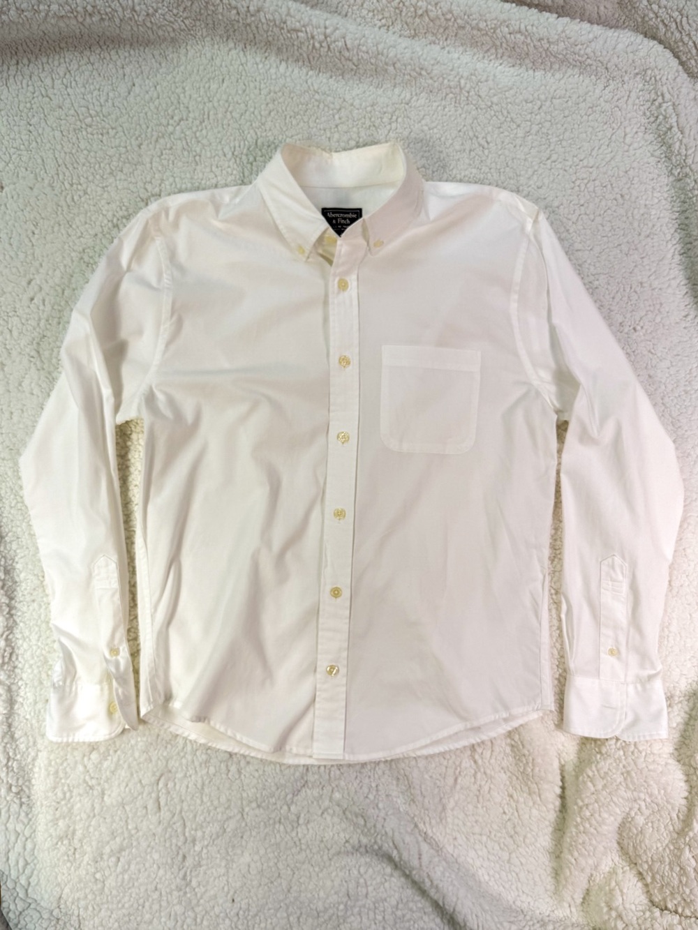 Abercrombie & Fitch White Button Down Shirt L Classic Oxford